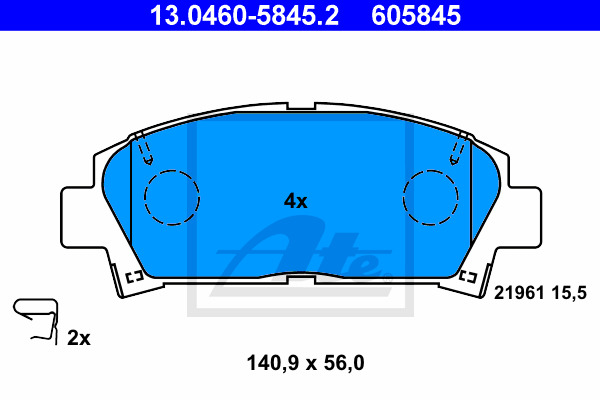 Klocki hamulcowe - komplet 13.0460-5845.2 ATE
