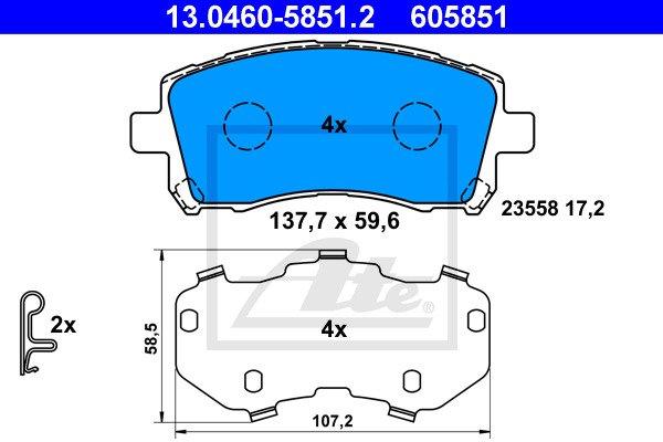 Klocki hamulcowe - komplet 13.0460-5851.2 ATE