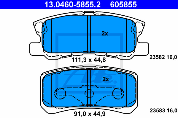 Klocki hamulcowe - komplet 13.0460-5855.2 ATE