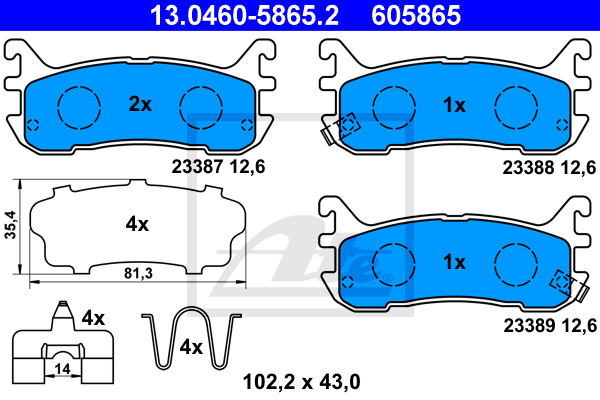 Klocki hamulcowe - komplet 13.0460-5865.2 ATE