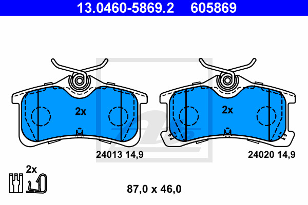 Klocki hamulcowe - komplet 13.0460-5869.2 ATE