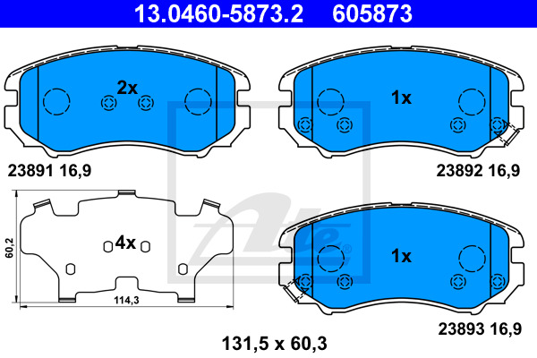 Klocki hamulcowe - komplet 13.0460-5873.2 ATE