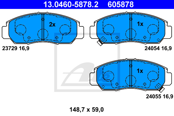 Klocki hamulcowe - komplet 13.0460-5878.2 ATE