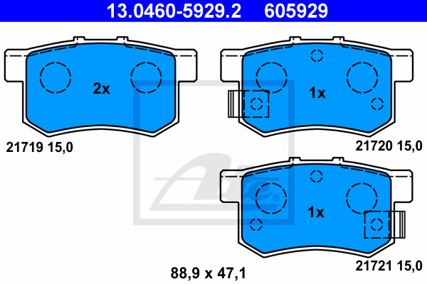 Klocki hamulcowe - komplet 13.0460-5929.2 ATE