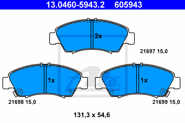 Klocki hamulcowe - komplet 13.0460-5943.2 ATE