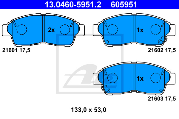 Klocki hamulcowe - komplet 13.0460-5951.2 ATE