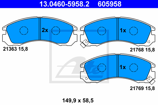 Klocki hamulcowe - komplet 13.0460-5958.2 ATE