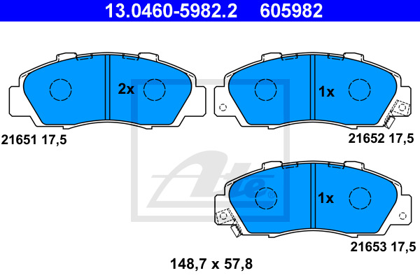Klocki hamulcowe - komplet 13.0460-5982.2 ATE
