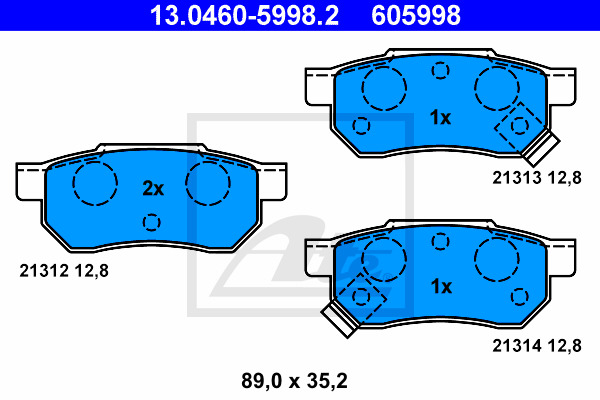 Klocki hamulcowe - komplet 13.0460-5998.2 ATE