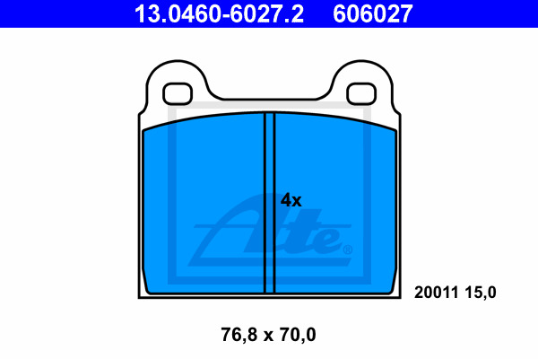 Klocki hamulcowe - komplet 13.0460-6027.2 ATE