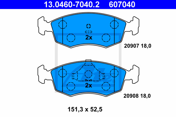 Klocki hamulcowe - komplet 13.0460-7040.2 ATE