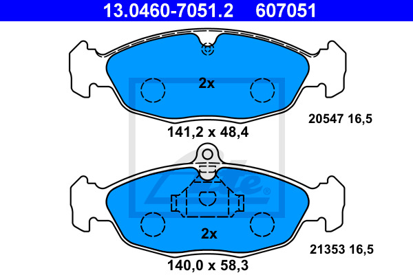 Klocki hamulcowe - komplet 13.0460-7051.2 ATE