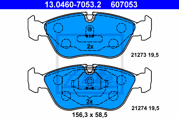 Klocki hamulcowe - komplet 13.0460-7053.2 ATE