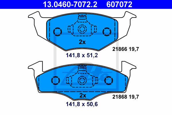 Klocki hamulcowe - komplet 13.0460-7072.2 ATE