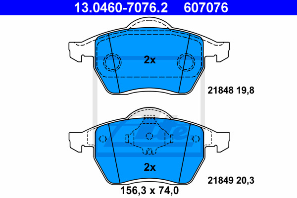Klocki hamulcowe - komplet 13.0460-7076.2 ATE