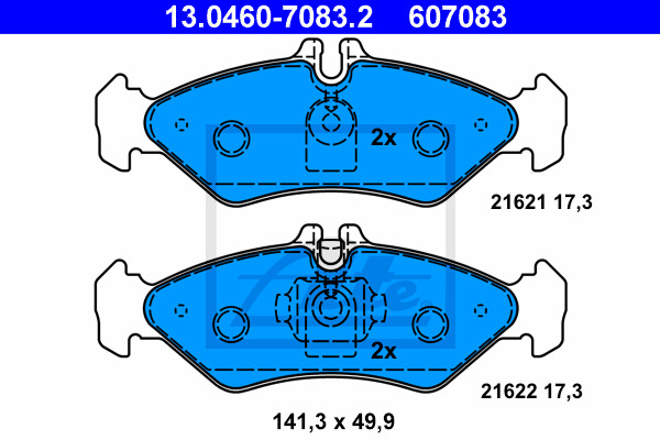 Klocki hamulcowe - komplet 13.0460-7083.2 ATE