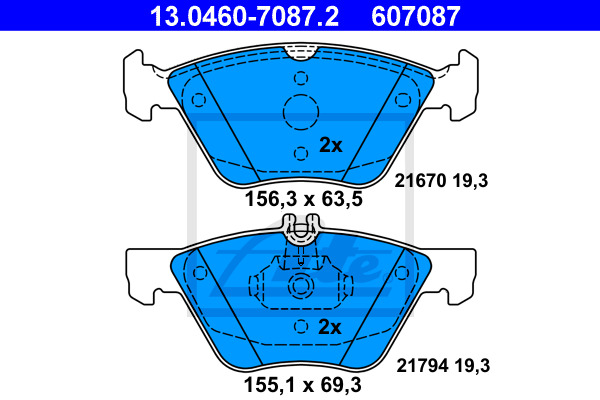 Klocki hamulcowe - komplet 13.0460-7087.2 ATE