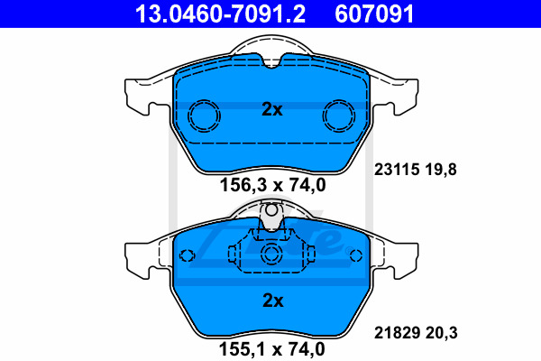 Klocki hamulcowe - komplet 13.0460-7091.2 ATE