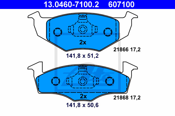 Klocki hamulcowe - komplet 13.0460-7100.2 ATE