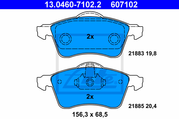 Klocki hamulcowe - komplet 13.0460-7102.2 ATE