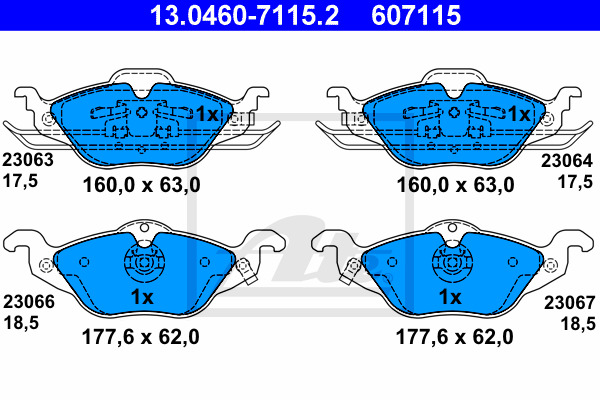 Klocki hamulcowe - komplet 13.0460-7115.2 ATE