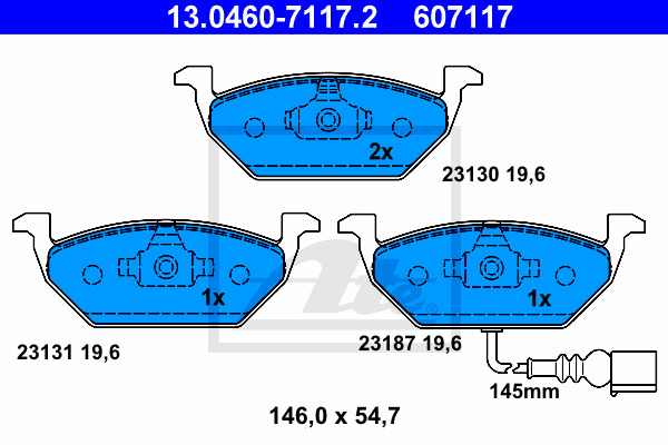 Klocki hamulcowe - komplet 13.0460-7117.2 ATE