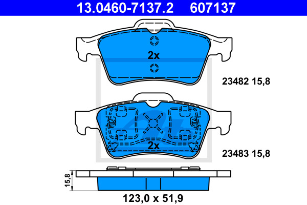 Klocki hamulcowe - komplet 13.0460-7137.2 ATE