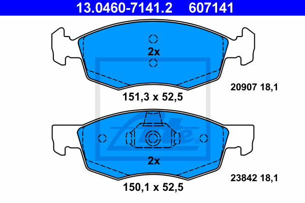 Klocki hamulcowe - komplet 13.0460-7141.2 ATE