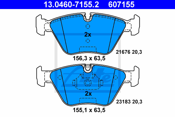 Klocki hamulcowe - komplet 13.0460-7155.2 ATE
