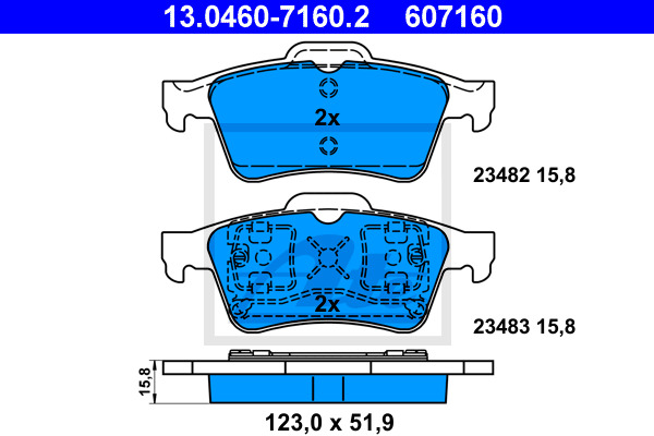 Klocki hamulcowe - komplet 13.0460-7160.2 ATE