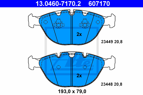 Klocki hamulcowe - komplet 13.0460-7170.2 ATE