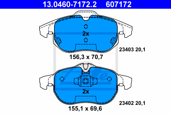 Klocki hamulcowe - komplet 13.0460-7172.2 ATE