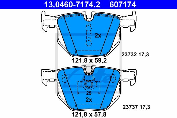 Klocki hamulcowe - komplet 13.0460-7174.2 ATE