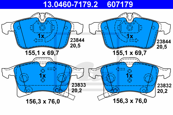 Klocki hamulcowe - komplet 13.0460-7179.2 ATE