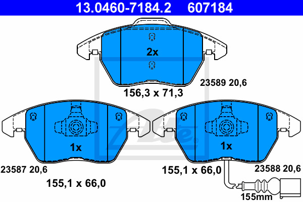 Klocki hamulcowe - komplet 13.0460-7184.2 ATE
