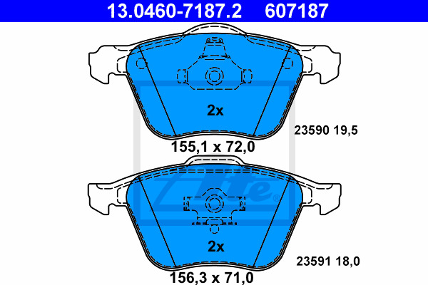 Klocki hamulcowe - komplet 13.0460-7187.2 ATE