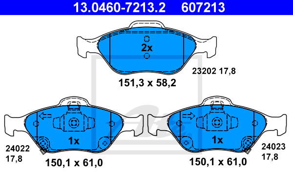 Klocki hamulcowe - komplet 13.0460-7213.2 ATE
