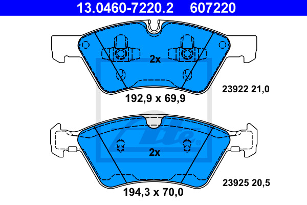 Klocki hamulcowe - komplet 13.0460-7220.2 ATE