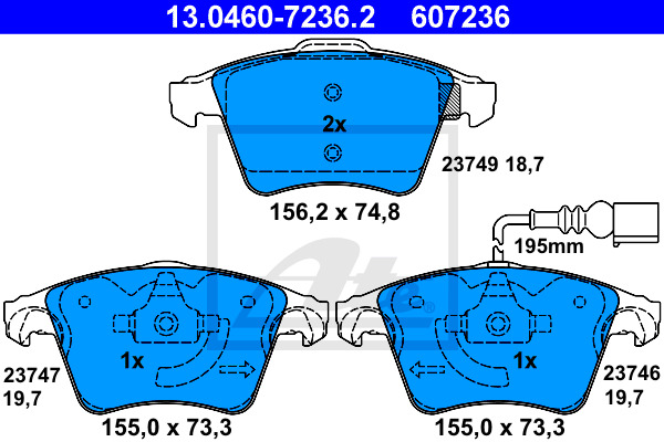 Klocki hamulcowe - komplet 13.0460-7236.2 ATE