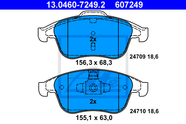 Klocki hamulcowe - komplet 13.0460-7249.2 ATE
