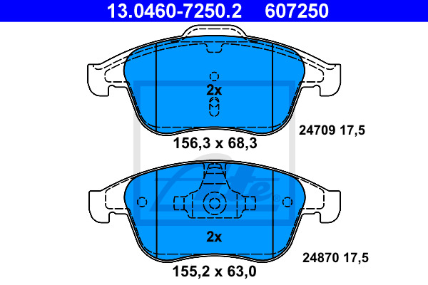 Klocki hamulcowe - komplet 13.0460-7250.2 ATE