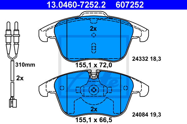 Klocki hamulcowe - komplet 13.0460-7252.2 ATE