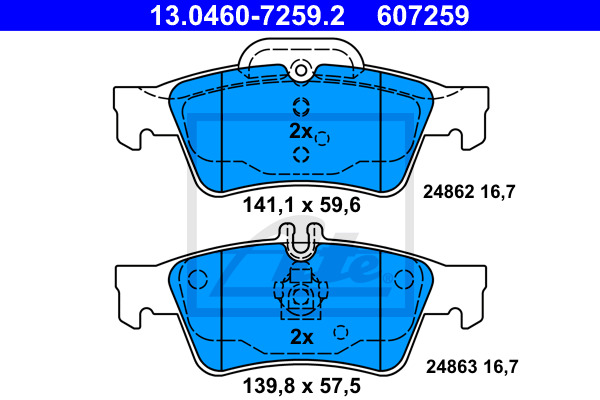 Klocki hamulcowe - komplet 13.0460-7259.2 ATE