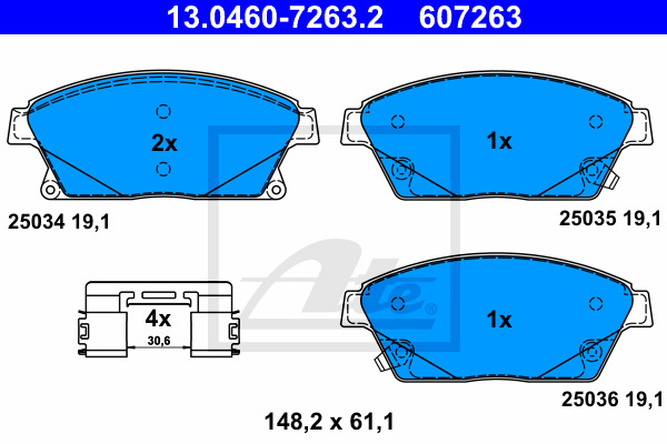 Klocki hamulcowe - komplet 13.0460-7263.2 ATE
