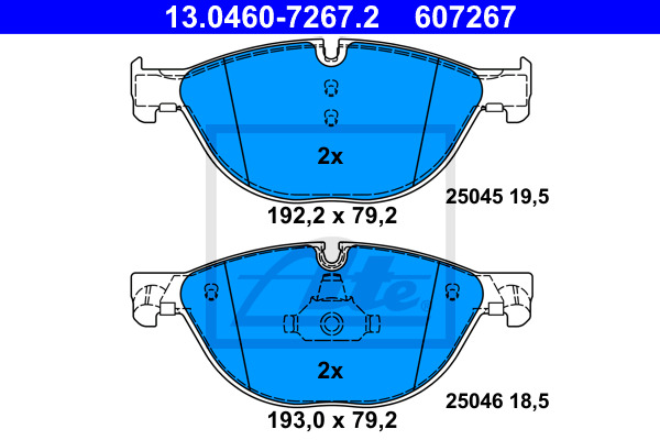 Klocki hamulcowe - komplet 13.0460-7267.2 ATE