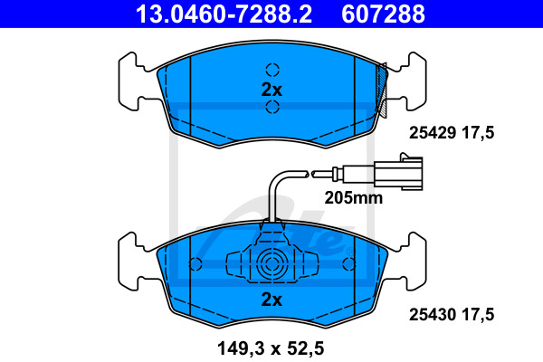 Klocki hamulcowe - komplet 13.0460-7288.2 ATE