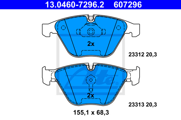 Klocki hamulcowe - komplet 13.0460-7296.2 ATE