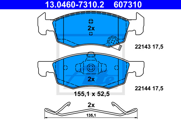 Klocki hamulcowe - komplet 13.0460-7310.2 ATE