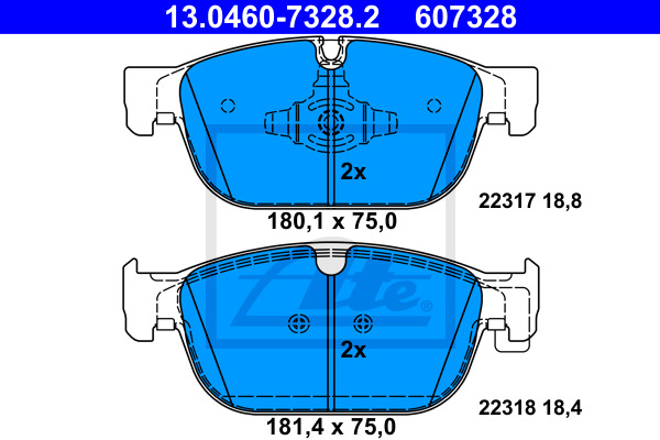 Klocki hamulcowe - komplet 13.0460-7328.2 ATE