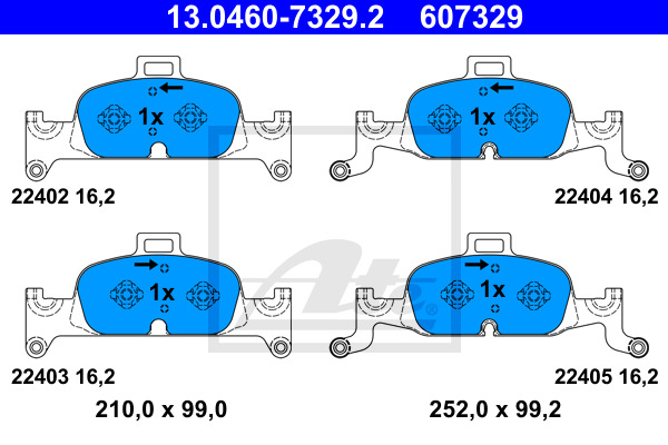 Klocki hamulcowe - komplet 13.0460-7329.2 ATE